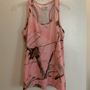 Pink Camo Under Armour racetrack tank